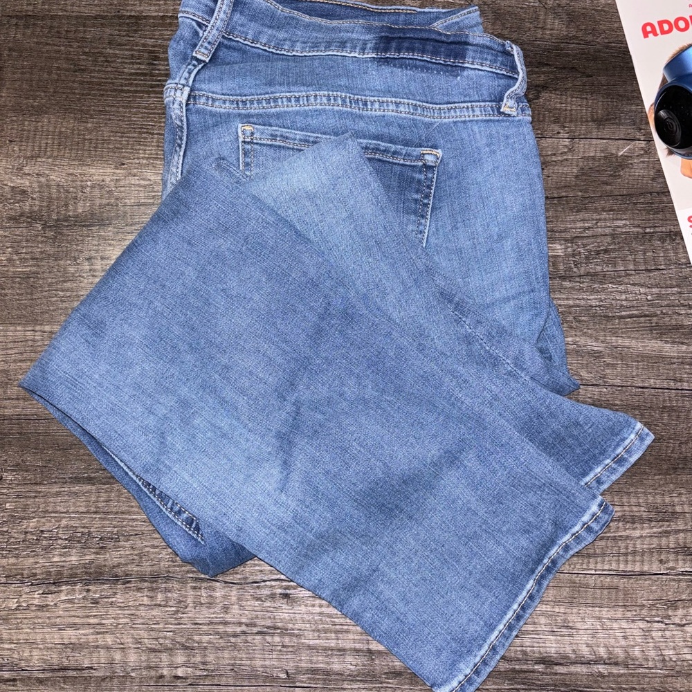 Old Navy Blue Boyfriend Straight Jeans Classic Denim Style Size 16